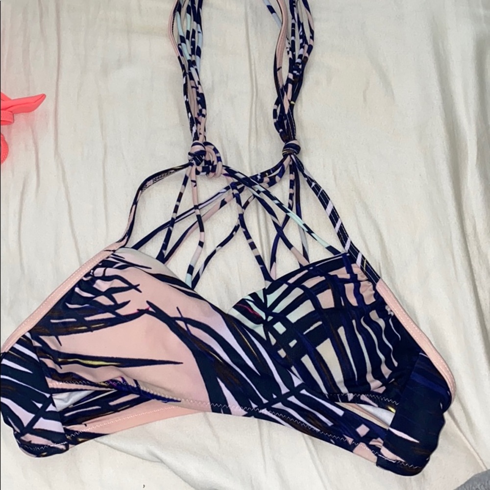 Pink Victoria’s Secret Strappy Front Swim Top